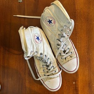 Extra high rise converse all stars white size 8